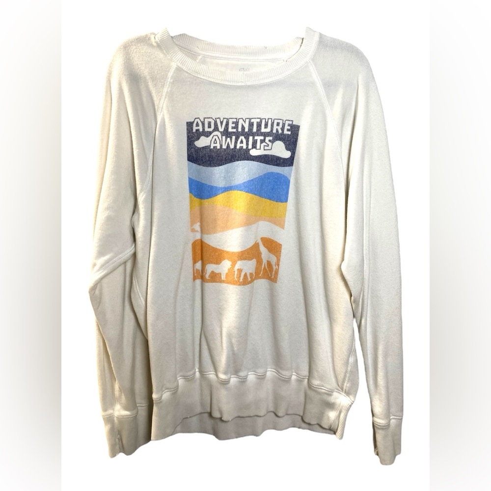 aerie‎ | Medium Safari Graphic Print Oversized Crewneck
